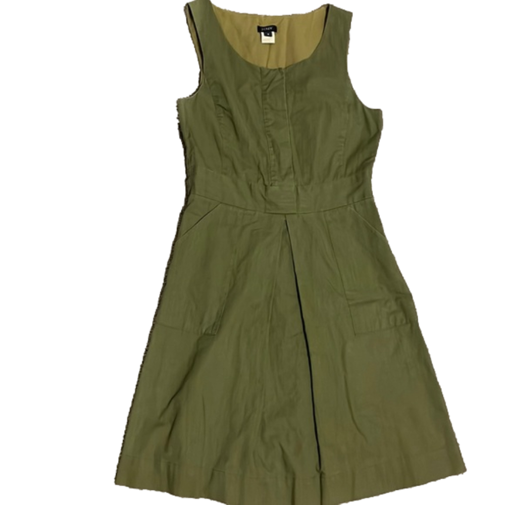 J Crew olive green vintage dress